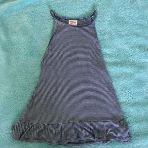 High-Neck Blue\White Striped Spaghetti Strap Tank